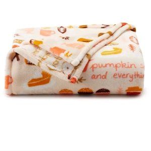 The Big One Pumpkin Spice Plush Throw Blanket Supersoft Oversized 5ft x 6ft New